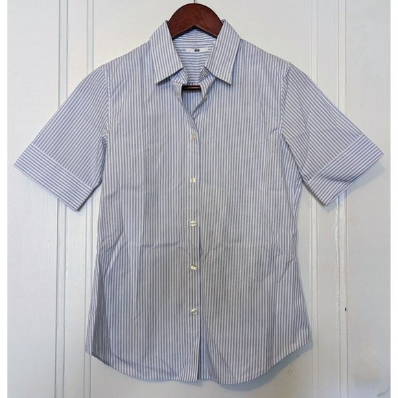 Uniqlo Blue Striped Button Down Shirt - Picture 1 of 3